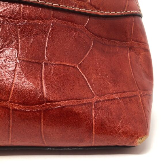 VTG Fossil Leather Shoulder Bag Faux Crocodile Siena Crescent Hobo #75082 - Picture 14 of 15